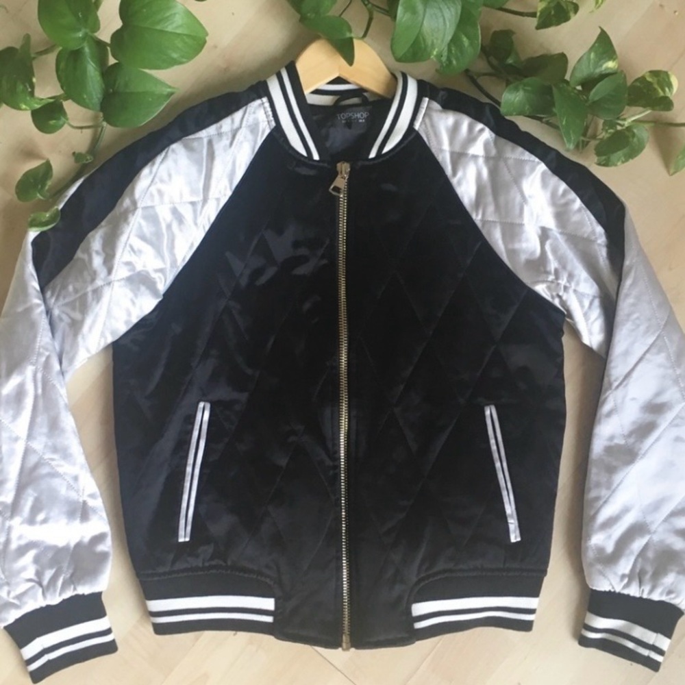 Topshop Quilted Bomber Jacket